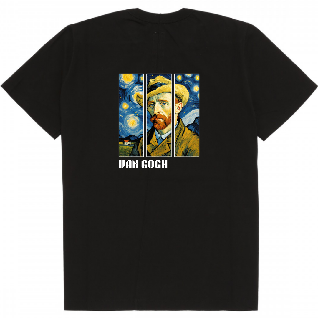 Van Gogh Dreams Half Sleeve Regular Fit Printed Unisex T-Shirt – Bold, Stylish, and Uniquely Artistic
