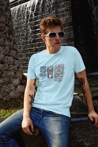 Faces Half Sleeve Relaxed Fit Printed Unisex T-Shirt – Bold, Stylish, and Uniquely Artistic