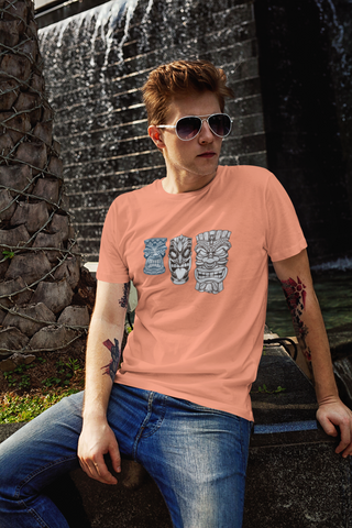 Faces Half Sleeve Relaxed Fit Printed Unisex T-Shirt – Bold, Stylish, and Uniquely Artistic