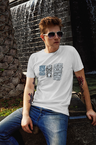 Faces Half Sleeve Relaxed Fit Printed Unisex T-Shirt – Bold, Stylish, and Uniquely Artistic