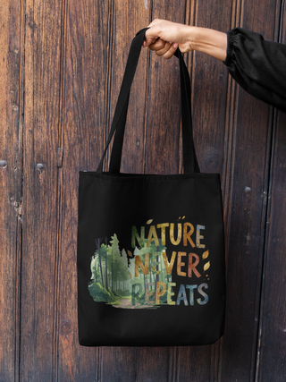 Nature Never Repeats — Forest Typography Tote Bag | Jeetashi Living Art