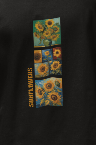 Sunflower Half Sleeve Relaxed Fit Printed Unisex T-Shirt – Bold, Stylish, and Uniquely Artistic