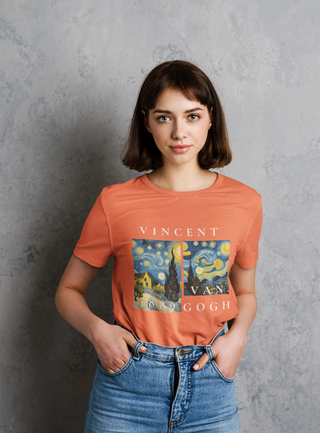 Vincent Van Gogh 1889 — Starry Night Unisex Half Sleeve T-Shirt