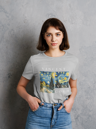 Vincent Van Gogh 1889 — Starry Night Unisex Half Sleeve T-Shirt