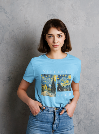 Vincent Van Gogh 1889 — Starry Night Unisex Half Sleeve T-Shirt