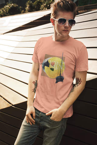 Sunrise — Abstract Impressionist Collage Unisex Half Sleeve T-Shirt — Claude Monet Collection