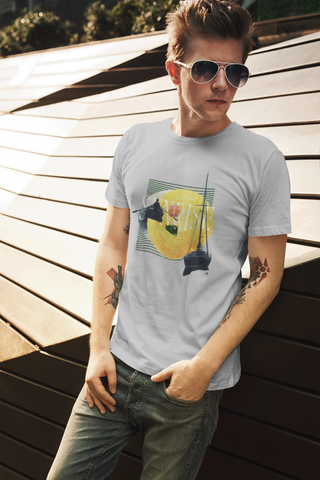 Sunrise — Abstract Impressionist Collage Unisex Half Sleeve T-Shirt — Claude Monet Collection