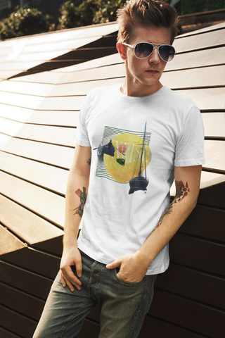 Sunrise — Abstract Impressionist Collage Unisex Half Sleeve T-Shirt — Claude Monet Collection