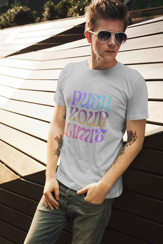 Push Your Limit — Retro Gradient Typography Unisex Half Sleeve T-Shirt
