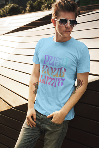 Push Your Limit — Retro Gradient Typography Unisex Half Sleeve T-Shirt