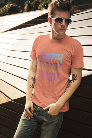 Push Your Limit — Retro Gradient Typography Unisex Half Sleeve T-Shirt