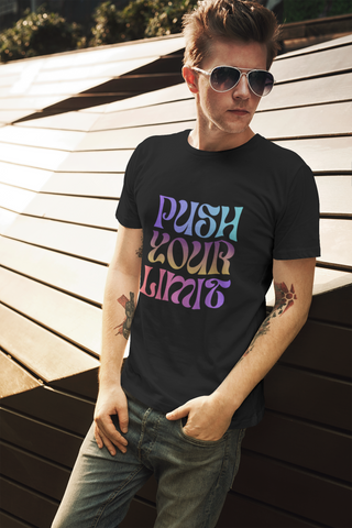 Push Your Limit — Retro Gradient Typography Unisex Half Sleeve T-Shirt