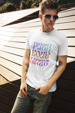 Push Your Limit — Retro Gradient Typography Unisex Half Sleeve T-Shirt